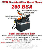 HEM Saw 260 BSA Dual Mitering Bandsaw