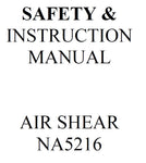 NATIONAL SHEET METAL SAFETY & INSTRUCTION MANUAL MDL NA5216