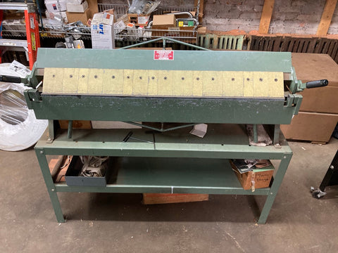 Used Connecticut Box pan brake 4' X 22 Gauge W/ Stand