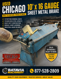 Used Chicago 10 X 16 Gauge Sheet Metal Brake