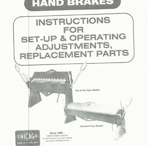 Chicago brake parts book MODELS S & SO / BP & BPO