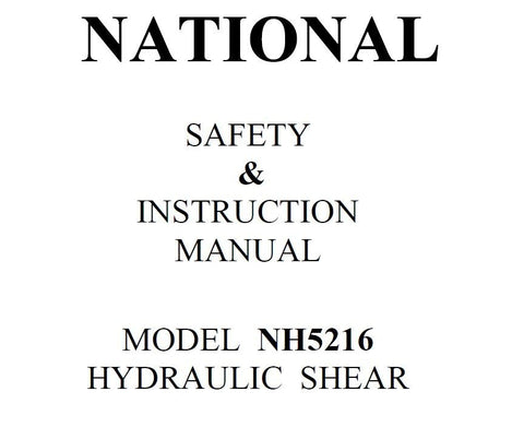 NATIONAL SAFETY & INSTRUCTION MANUAL MODEL NH5216
