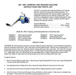 PEXTO NO. 0581 CRIMPING & BEADING INSTRUCTIONS AND PARTS LIST